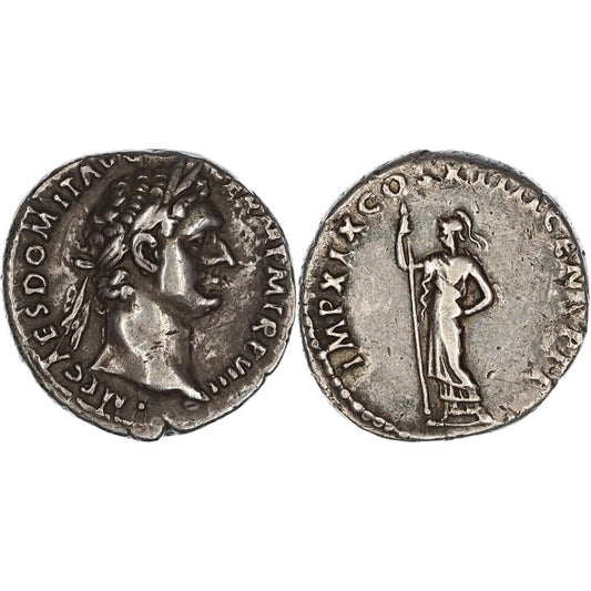 Roman Empire, Domitian, Silver Denarius, 88-89 AD, VF