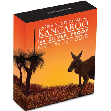 2013 $1 Australian Kangaroo 1oz Silver High Relief Proof Coin