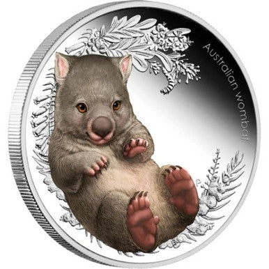 2013 50c Australian Bush Babies II Wombat 1/2oz Silver Coloured Proof Coin