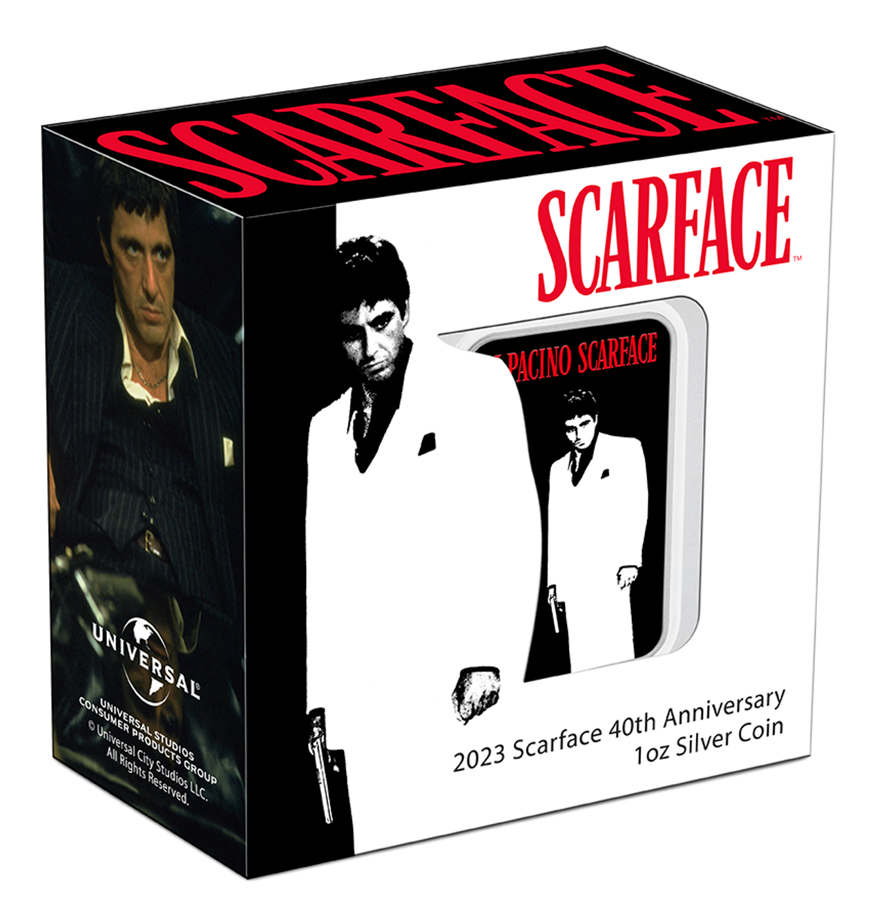 Niue 2023 $2 Scarface 40th Anniversary 1oz Silver Coloured Rectangle Coin