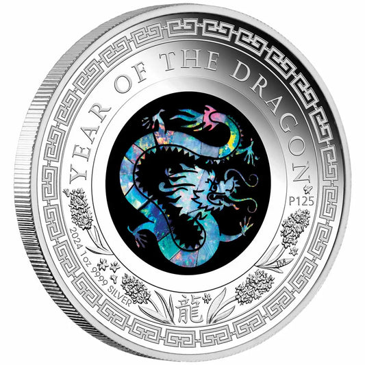 2024 $1 Australian Opal Lunar Year of The Dragon 1oz Silver Proof Coin