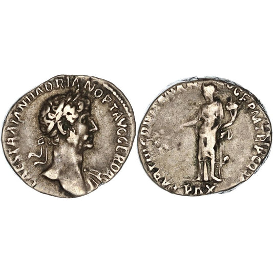 Roman Empire, Hadrian, Silver Denarius, 117 AD, gF-nVF