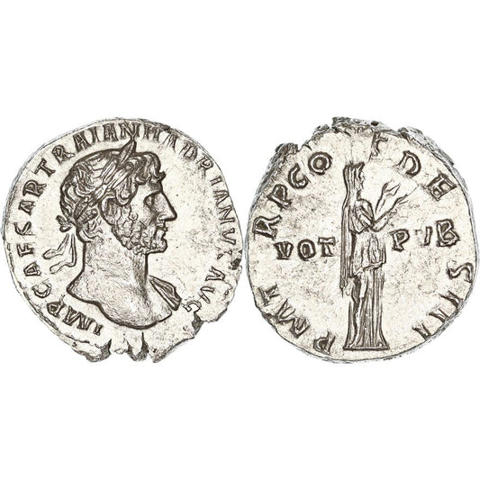 Roman Empire, Hadrian, Silver Denarius, 118 AD, gVF