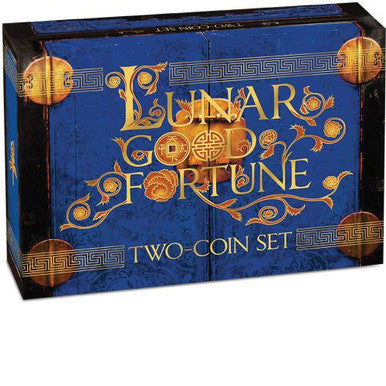 Tuvalu 2015 $1 Lunar Good Fortune Year of The Goat Wealth & Wisdom 1oz Silver Proof 2 Coin Set