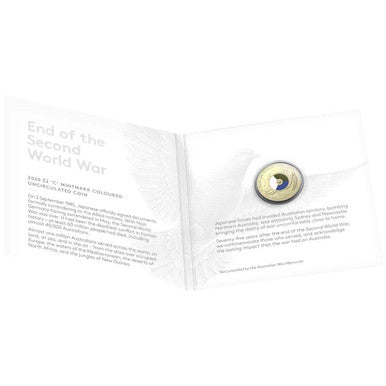 2020 $2 End of The Second World War 75th Anniversary 'C' Mintmark Coloured Uncirculated Coin