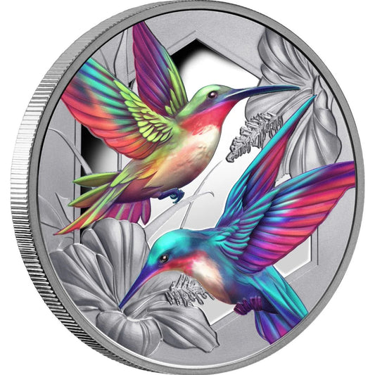 Niue 2025 $1 Hummingbird 1oz Silver Coloured Proof Coin