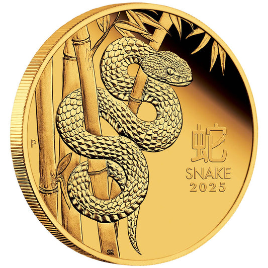 2025 $15 Lunar Year of The Snake 1/10oz Gold Proof Coin