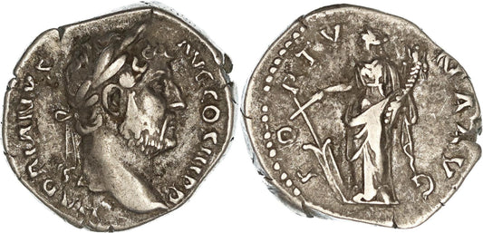 Roman Empire, Hadrian, Silver Denarius, 134-138AD, nVF
