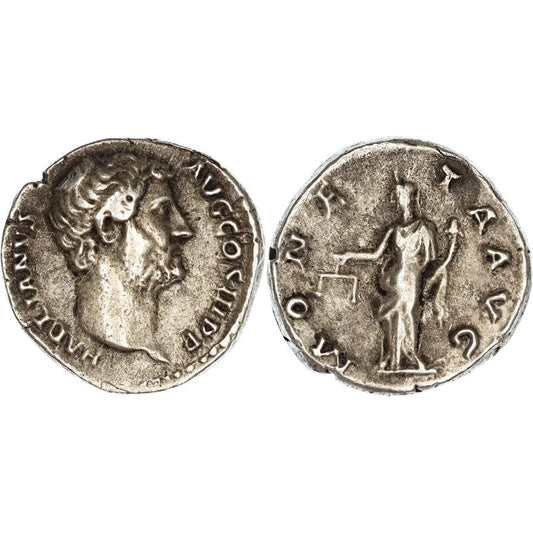 Roman Empire Hadrian Silver Denarius 134-138 AD gF-nVF, Septimius