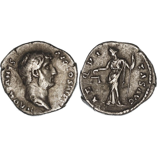 Roman Empire, Hadrian, Silver Denarius, 134-138 AD, nVF, Bare