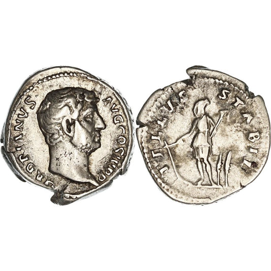 Roman Empire, Hadrian, Silver Denarius 134-138 AD gF-nVF, Tellus