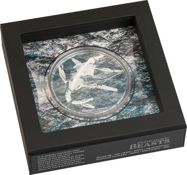 Mongolia 2020 2000 Togrog Prehistoric Beasts Plesiosauria 3oz Silver Coloured Proof Coin