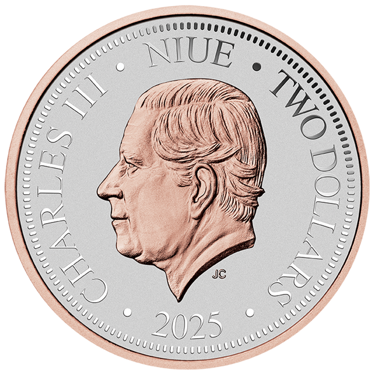 2025 $2 Native Impressions Koala Selectively Rose Gold Plated 1oz Silver Incused Coin