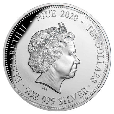 Niue 2020 $10 WMF Red Back Spider 150 Years 5oz Silver Coloured Proof Coin