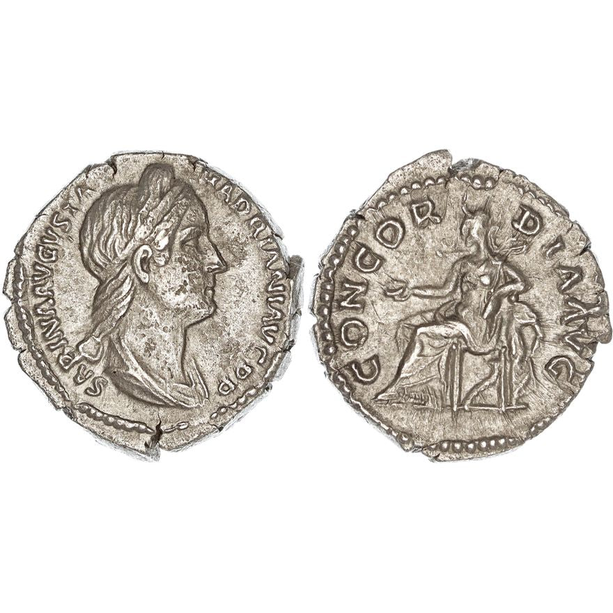 Roman Empire, Sabina, Silver Denarius, 128-136 AD, gVF