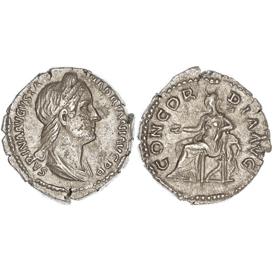 Roman Empire, Sabina, Silver Denarius, 128-136 AD, gVF