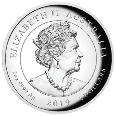 2019 $2 Double Dragon 2oz Silver Proof High Relief Coin