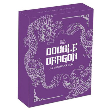 2019 $2 Double Dragon 2oz Silver Proof High Relief Coin