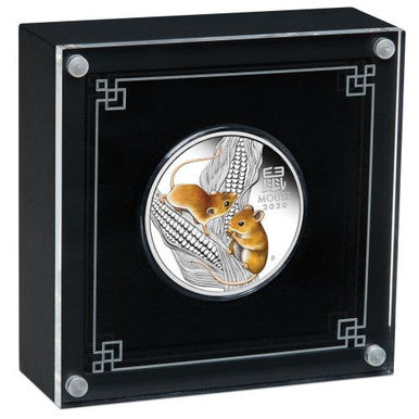 2020 50c Lunar Mouse 1/2oz Silver Coloured Coin