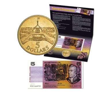 $5 Currency Crossroads Last Paper Note First Coin Limited Edition Pack
