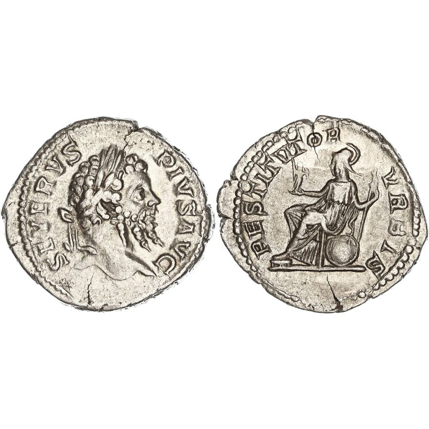 Roman Empire, Septimius Severus, Silver Denarius, 202-210 AD, VF