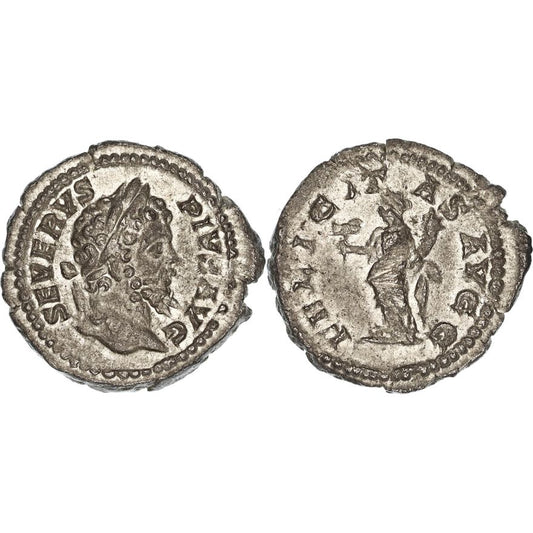 Roman Empire, Septimius Severus, Silver Denarius, 204 AD, nVF