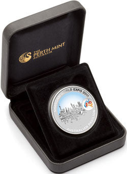 2010 $1 Shanghai World Expo Cityscape 1oz Silver Coin