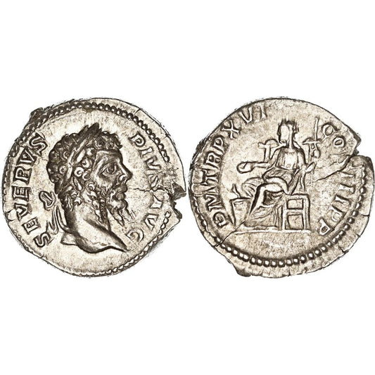 Roman Empire, Septimius Severus, Silver Denarius, 208 AD, VF