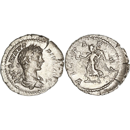 Roman Empire, Caracalla, Silver Denarius, 204 AD, VF