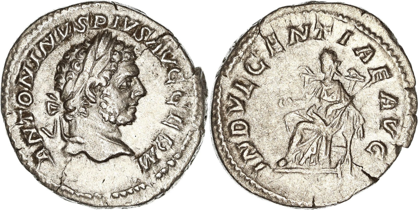 Roman Empire, Caracalla, Silver Denarius, 213 AD, VF