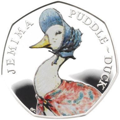 UK 2016 50p 150th Anniversary of Beatrix Potter Jemima Puddle-Duck Silver Coloured Proof Coin