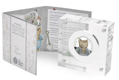 UK 2017 50p Celebrating Beatrix Potter and Her Little Tales Tom Kitten Silver Coloured Proof Coin