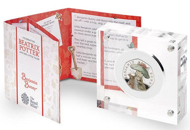 UK 2017 50p Celebrating Beatrix Potter and Her Little Tales Benjamin Bunny Silver Coloured Proof Coin