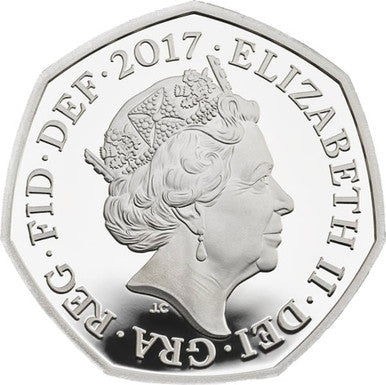 UK 2017 50p Celebrating Beatrix Potter and Her Little Tales Benjamin Bunny Silver Coloured Proof Coin