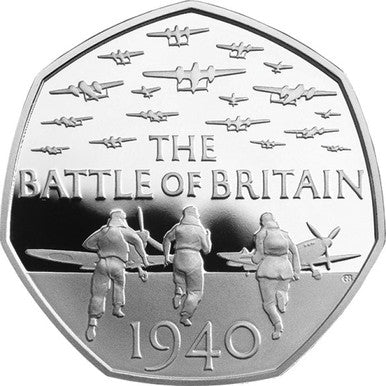 UK 2015 50p 75th Anniversary of The Battle of Britain Silver Proof Coin