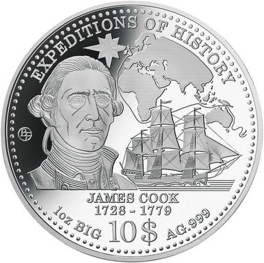 Cook Islands 2013 $10 Expeditions of History James Cook 1oz Silver Proof Coin