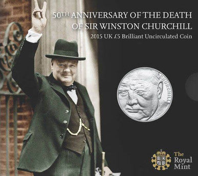 UK 2015 £5 50th Anniversary of The Death of Sir Winston Churchill Uncirculated Coin