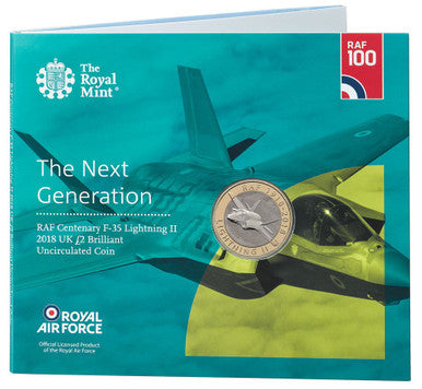 UK 2018 £2 RAF Centenary F-35 Lightning II Uncirculated Coin