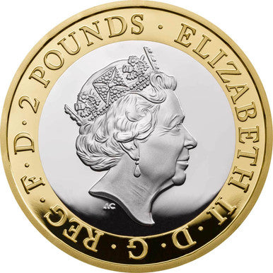 UK 2018 £2 RAF Centenary Vulcan Selectively Gold Plated Silver Proof Coin