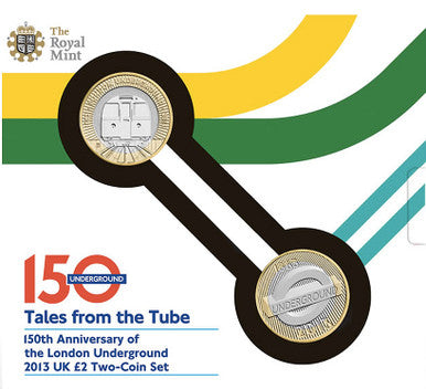 UK 2013 £2 150th Anniversary of The London Underground Uncirculated 2 Coin Set