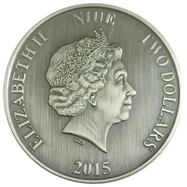 Niue 2015 $2 World War One Heroes of Niue 1oz Silver Antiqued Coin