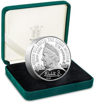UK 2000 £5 Queen Elizabeth The Queen Mother Centenary Year Silver Piedfort Proof Crown