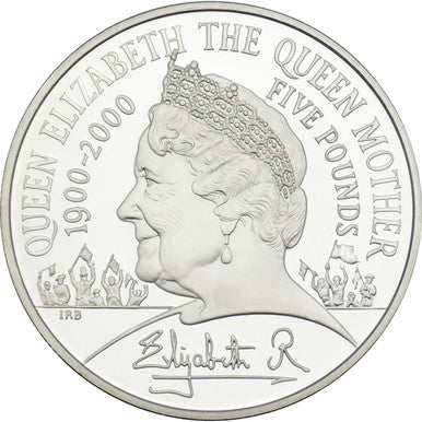 UK 2000 £5 Queen Elizabeth The Queen Mother Centenary Year Silver Proof Crown