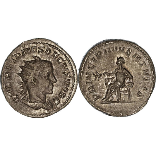 Roman Empire, Herennius Etruscus, Silver Antoninianus, 250-251 AD, nVF-VF