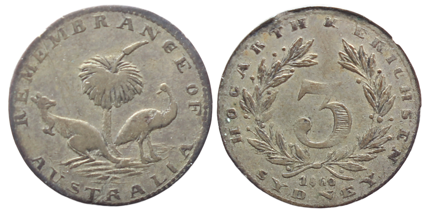 1860 Hogarth Erichsen Sydney Token VF