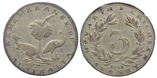 1860 Hogarth Erichsen Sydney Token VF