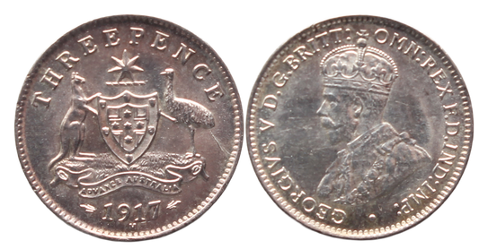 1917m Threepence Choice UNC