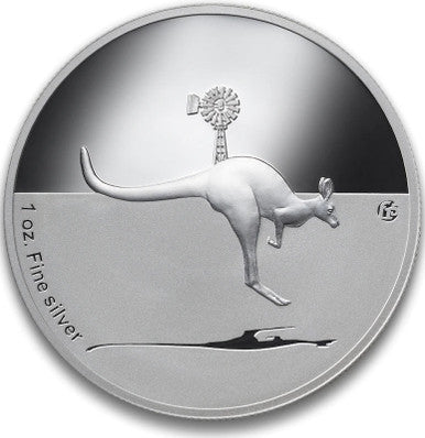 2013 $1 Kangaroo In Outback F15 Privy Mark 1oz Silver Proof Coin