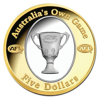 2004 $5 AFL Australia's Own Game Selectively Gold Plated Proof Coin