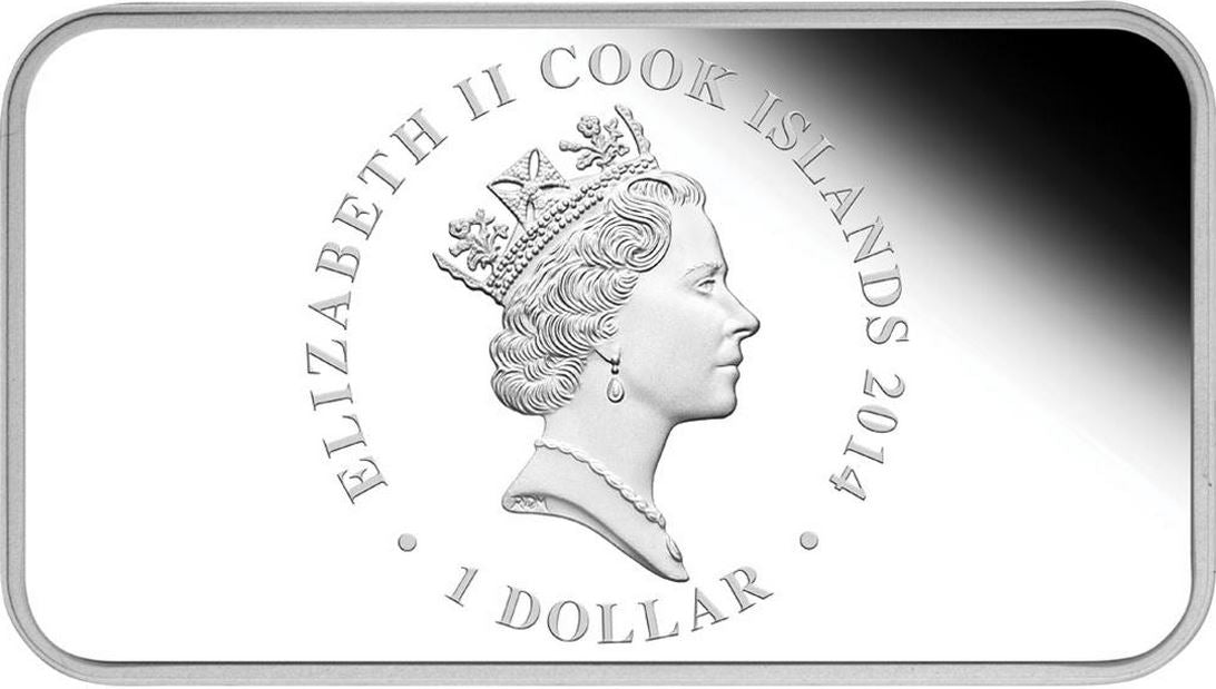 Cook Islands 2014 $1 Lunar Calendar Year of The Horse 1oz Silver Coloured Proof Rectangle Shaped 4 Coin Set